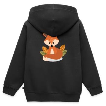 Fox - Kids Premium Organic Zip-up Hoodie - black - Back - AI Model Kid Male (0cm)