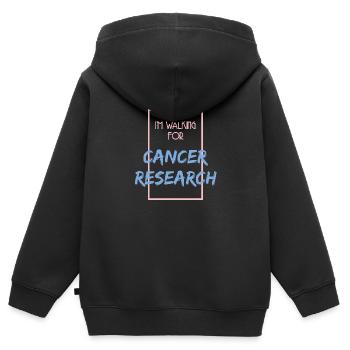 RECHERCHE SUR LE CANCER - Sweat Premium à capuche zippé enfant bio - noir - Dos - AI Model Kid Male (0cm)