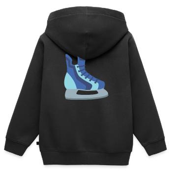 schlittschuh Eislaufen - Kinder Premium Organic Zip Hoodie - Schwarz - Hinten - AI Model Kid Male (0cm)