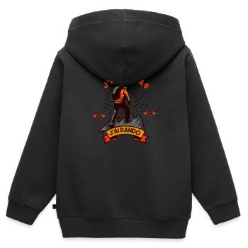J'peux pas j'ai rando - Sweat Premium à capuche zippé enfant bio - noir - Dos - AI Model Kid Male (0cm)