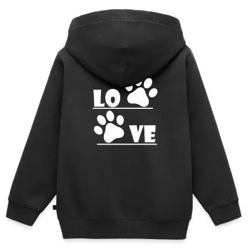 Chien chien - Sweat Premium à capuche zippé enfant bio - noir - Dos - AI Model Kid Male (0cm)