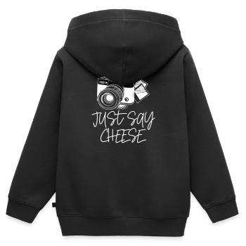 Just Say Cheese Photography - Kinder Premium Organic Zip Hoodie - Schwarz - Hinten - AI Model Kid Male (0cm)