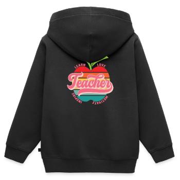 Lehrer - Kinder Premium Organic Zip Hoodie - Schwarz - Hinten - AI Model Kid Male (0cm)