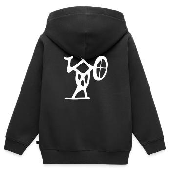 chaman sami noaid - Sweat Premium à capuche zippé enfant bio - noir - Dos - AI Model Kid Male (0cm)