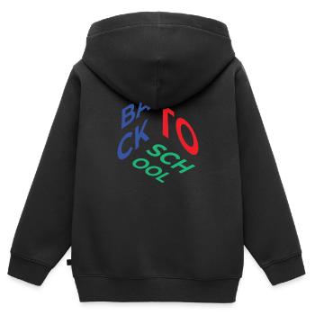 Back to School - Kinder Premium Organic Zip Hoodie - Schwarz - Hinten - AI Model Kid Male (0cm)