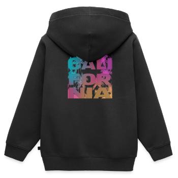 California Colorfull Palmen Shirt - Kinder Premium Organic Zip Hoodie - Schwarz - Hinten - AI Model Kid Male (0cm)