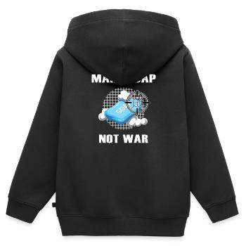 savon savon carver faire du savon pas la guerre - Sweat Premium à capuche zippé enfant bio - noir - Dos - AI Model Kid Male (0cm)