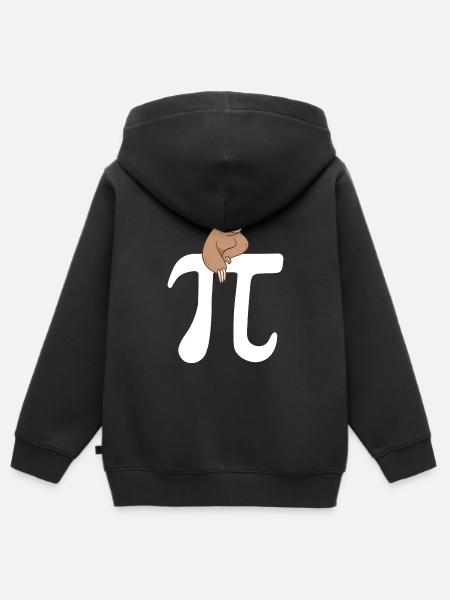 Math Sloth Pi - Kinder Premium Organic Zip Hoodie - Schwarz