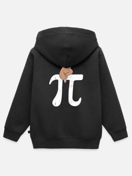 Math Sloth Pi - Kinder Premium Organic Zip Hoodie - Schwarz