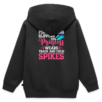 Forget Glass Slippers – Running Lover Runner Sport - Sweat Premium à capuche zippé enfant bio - noir - Dos - AI Model Kid Male (0cm)