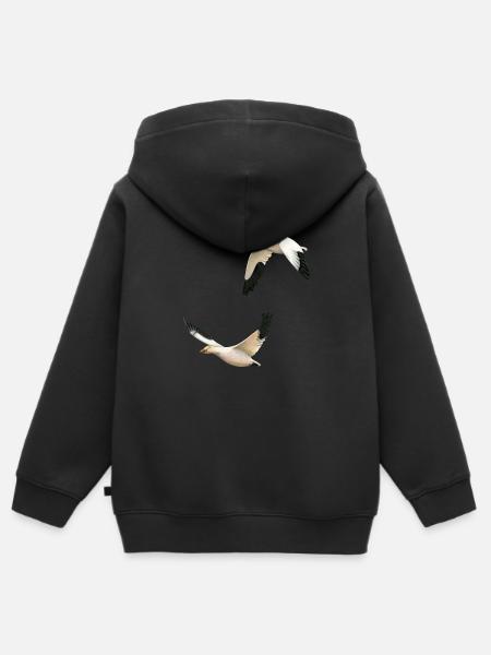 Oche delle nevi - Felpa Premium con cappuccio con zip bambino bio - nero