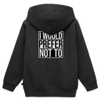 Je préfère ne pas - Sweat Premium à capuche zippé enfant bio - noir - Dos - AI Model Kid Male (0cm)