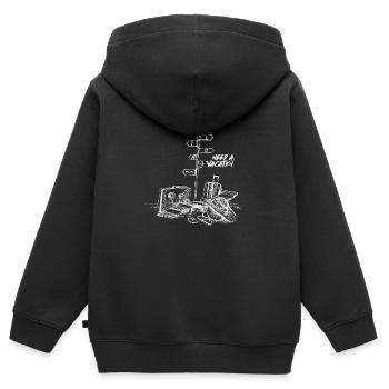 Brauche Urlaub Design - Kinder Premium Organic Zip Hoodie - Schwarz - Hinten - AI Model Kid Male (0cm)