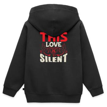 DIESE LIEBE IST STILLES HERZ - Kinder Premium Organic Zip Hoodie - Schwarz - Hinten - AI Model Kid Male (0cm)