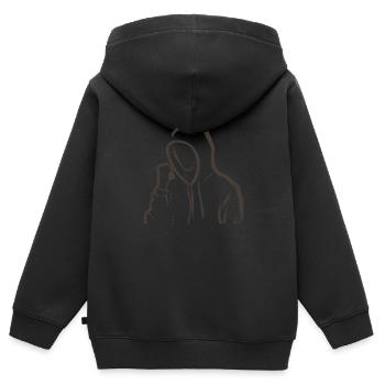 Silhouette de dessin subtile et élégante - Sweat Premium à capuche zippé enfant bio - noir - Dos - AI Model Kid Male (0cm)