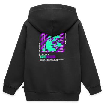 Life Streetwear - Kinder Premium Organic Zip Hoodie - Schwarz - Hinten - AI Model Kid Male (0cm)