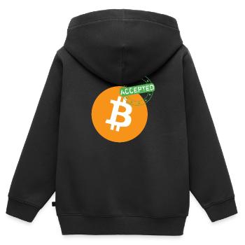 Bitcoin Accepted - Kinder Premium Organic Zip Hoodie - Schwarz - Hinten - AI Model Kid Male (0cm)