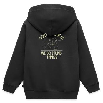 Choses stupides - Sweat Premium à capuche zippé enfant bio - noir - Dos - AI Model Kid Male (0cm)