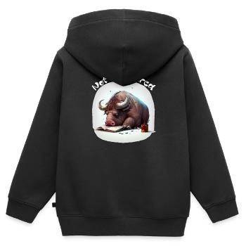 Not even tired - Kids Premium Organic Zip-up Hoodie - black - Back - AI Model Kid Male (0cm)