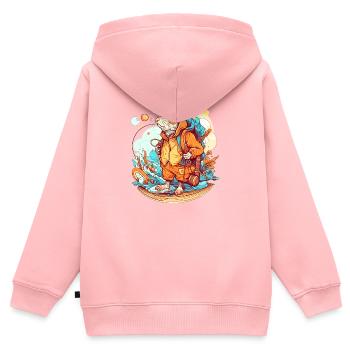 L’aventure du rat-taupe commence maintenant - Sweat Premium à capuche zippé enfant bio - rose - Dos - AI Model Kid Female (0cm)
