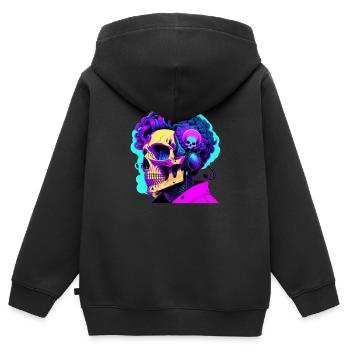 Musik bis zum Tod - Kinder Premium Organic Zip Hoodie - Schwarz - Hinten - AI Model Kid Male (0cm)