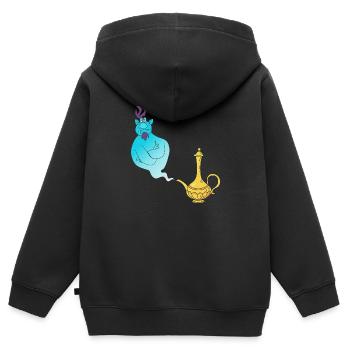 Gini Magic Lamp Génie - Sweat Premium à capuche zippé enfant bio - noir - Dos - AI Model Kid Male (0cm)