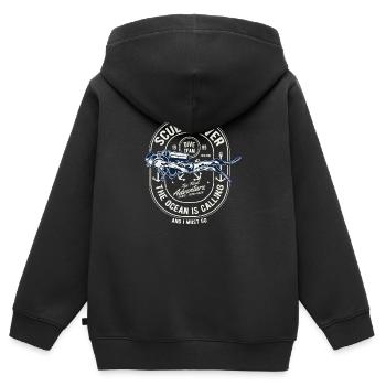 Wassersport - Kinder Premium Organic Zip Hoodie - Schwarz - Hinten - AI Model Kid Male (0cm)