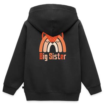 Big Sister Fox Rainbow - Kids Premium Organic Zip-up Hoodie - black - Back - AI Model Kid Male (0cm)