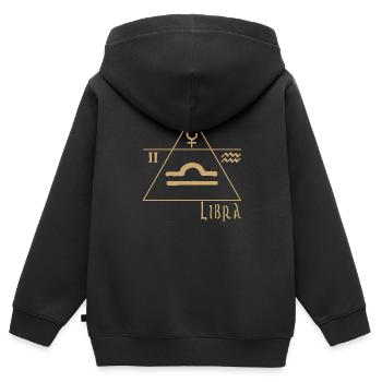 Waage - Kinder Premium Organic Zip Hoodie - Schwarz - Hinten - AI Model Kid Male (0cm)