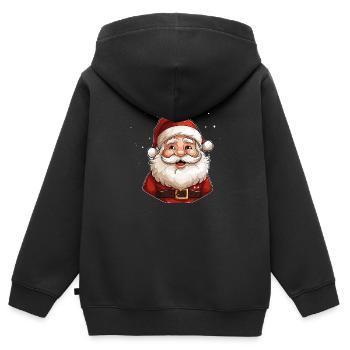 Santa Claus - Kinder Premium Organic Zip Hoodie - Schwarz - Hinten - AI Model Kid Male (0cm)