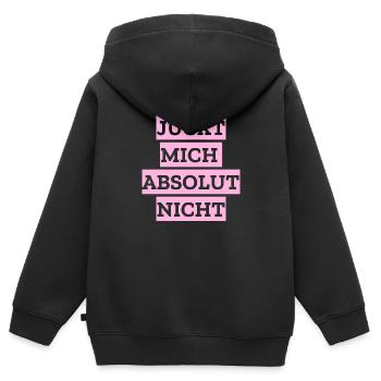 Juckt mich absolut nicht - Kinder Premium Organic Zip Hoodie - Schwarz - Hinten - AI Model Kid Male (0cm)