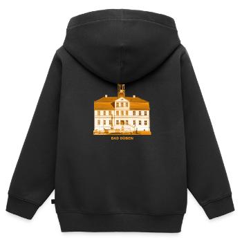 Bad Düben Town Hall Dübener Heide Kurstadt Sachsen - Kids Premium Organic Zip-up Hoodie - black - Back - AI Model Kid Male (0cm)