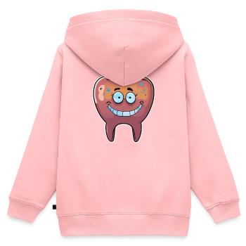 Lustiger Zahn - Kinder Premium Organic Zip Hoodie - Rosa - Hinten - AI Model Kid Female (0cm)