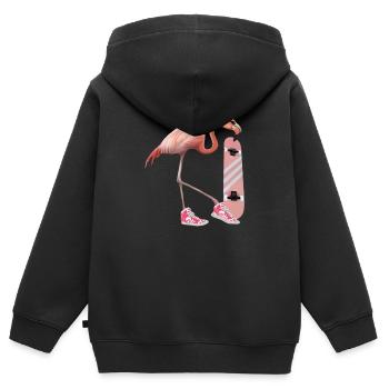 Flamingo und Pink Schuhe, Turnschuhe und Skateboard - Kinder Premium Organic Zip Hoodie - Schwarz - Hinten - AI Model Kid Male (0cm)