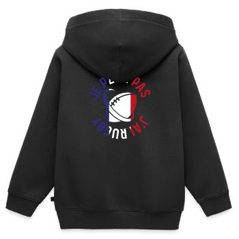 Je Peux Pas J'ai Rugby - Sweat Premium à capuche zippé enfant bio - noir - Dos - AI Model Kid Male (0cm)