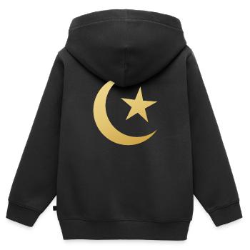 Ramadan Mubarak muslim islam Fasten moslem Allah - Kinder Premium Organic Zip Hoodie - Schwarz - Hinten - AI Model Kid Male (0cm)