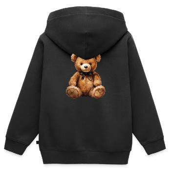 Plüschbären sind mehr als nur Spielzeug - Kinder Premium Organic Zip Hoodie - Schwarz - Hinten - AI Model Kid Male (0cm)
