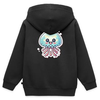 Jellyfish Lover - Kids Premium Organic Zip-up Hoodie - black - Back - AI Model Kid Male (0cm)