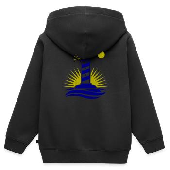 Phare - Sweat Premium à capuche zippé enfant bio - noir - Dos - AI Model Kid Male (0cm)