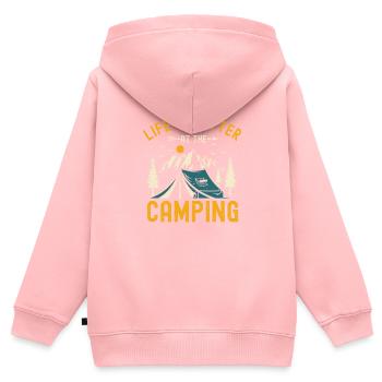 Life is Better at The Camping - Kids Premium Organic Zip-up Hoodie - rose - Back - AI Model Kid Female (0cm)