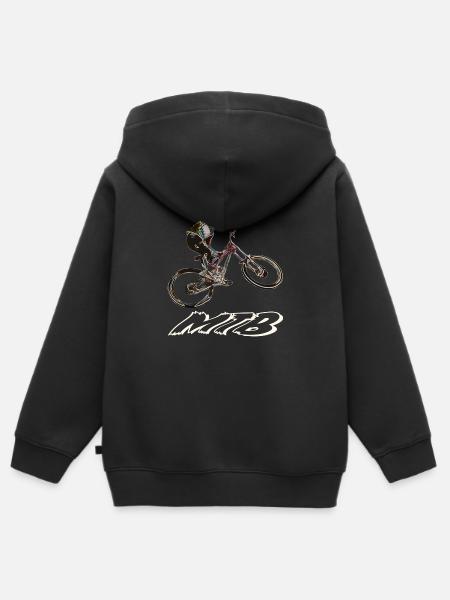 MTB Abfahrt - Kinder Premium Organic Zip Hoodie - Schwarz