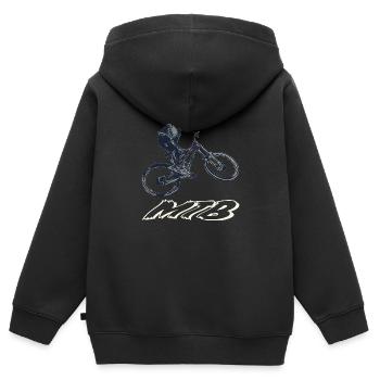 Downhill mountain biking - Kids Premium Organic Zip-up Hoodie - black - Back - AI Model Kid Male (0cm)
