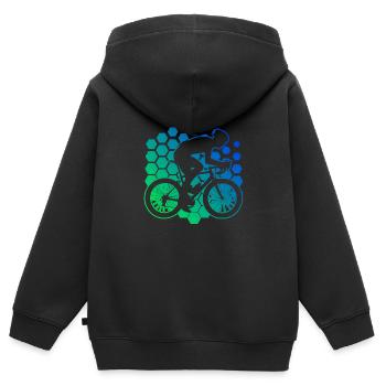 Cyclistes sur route Vélo de route Vélo de route Cyclisme sur route - Sweat Premium à capuche zippé enfant bio - noir - Dos - AI Model Kid Male (0cm)