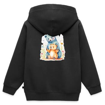 Du bist unersetzlich! Eltern Kind - Kinder Premium Organic Zip Hoodie - Schwarz - Hinten - AI Model Kid Male (0cm)