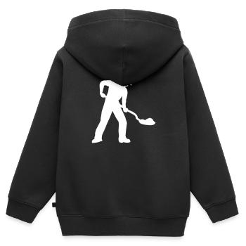 Construction worker construction site - Kids Premium Organic Zip-up Hoodie - black - Back - AI Model Kid Male (0cm)