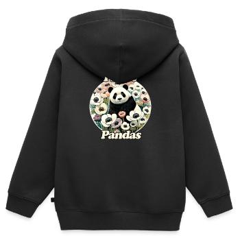 J’aime les pandas - Sweat Premium à capuche zippé enfant bio - noir - Dos - AI Model Kid Male (0cm)
