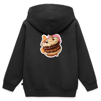 Keks hoch - Kinder Premium Organic Zip Hoodie - Schwarz - Hinten - AI Model Kid Male (0cm)