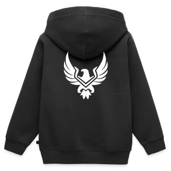 Adler Falke Symbol Wappen Piktogramm Vektor - Kinder Premium Organic Zip Hoodie - Schwarz - Hinten - AI Model Kid Male (0cm)