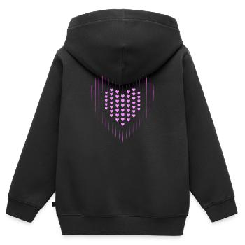 Herzen rosa Herzen rosa Muster - Kinder Premium Organic Zip Hoodie - Schwarz - Hinten - AI Model Kid Male (0cm)