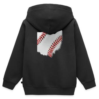 Ohio (USA) | echter Baseball | Landkarte - Kinder Premium Organic Zip Hoodie - Schwarz - Hinten - AI Model Kid Male (0cm)